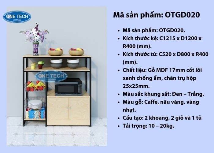 Kệ 2 khoang 2 giỏ kèm 1 tủ