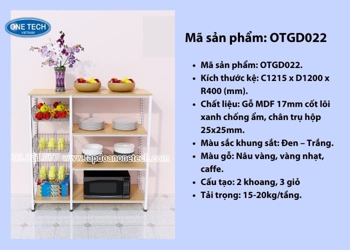 Kệ 2 khoang kèm 3 giỏ