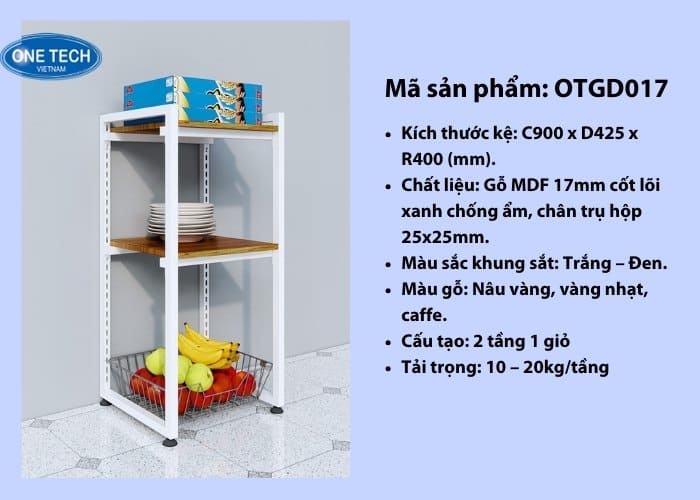 Kệ 2 tầng kèm 2 giỏ đựng