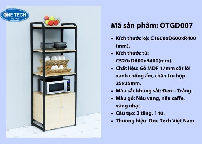 Kệ 3 tầng 1 tủ