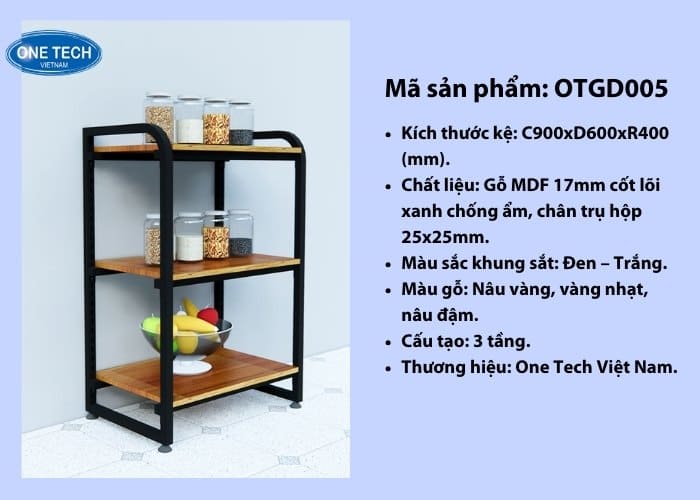 Kệ 3 tầng thiết kế đơn giản 