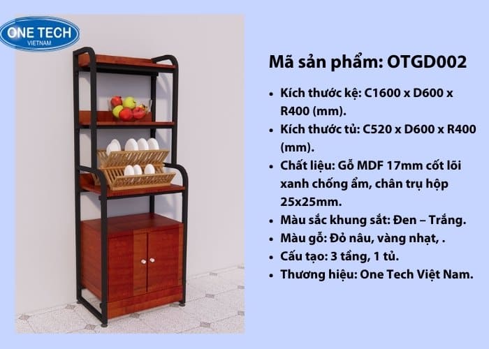 Kệ gia dụng 3 tầng kèm 1 tủ 