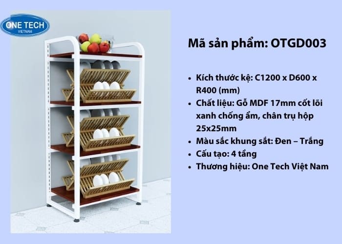 Kẹ gia dụng 4 tầng để bát