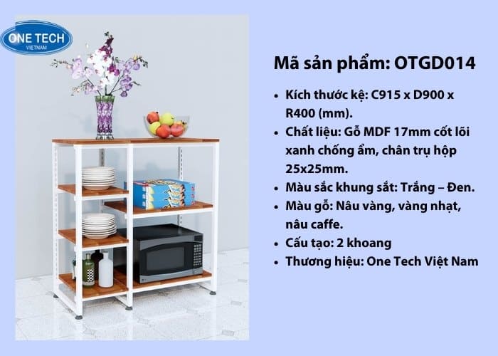 Kệ nhà bếp thiết kế 2 khoang