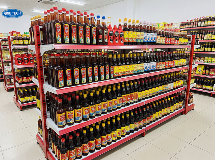 Các loại kệ trưng bày nước mắm phổ biến tại Thái Nguyên